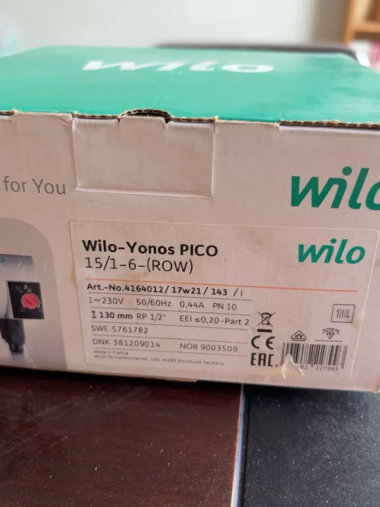 WILO PICO15/1-6 Canned Circulation Pump
