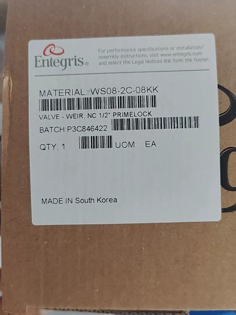 Entegris WS08-2C-08KK Pneumatic Valve thumbnail