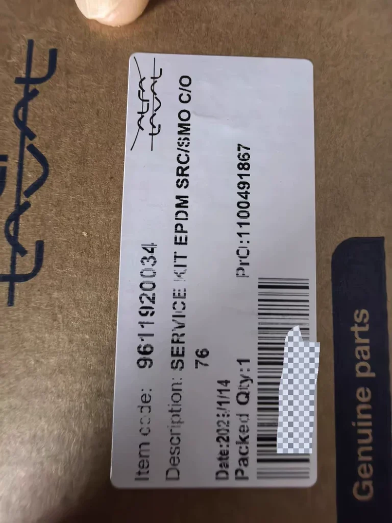 Alfa Laval 9611920034 Seal Kit
