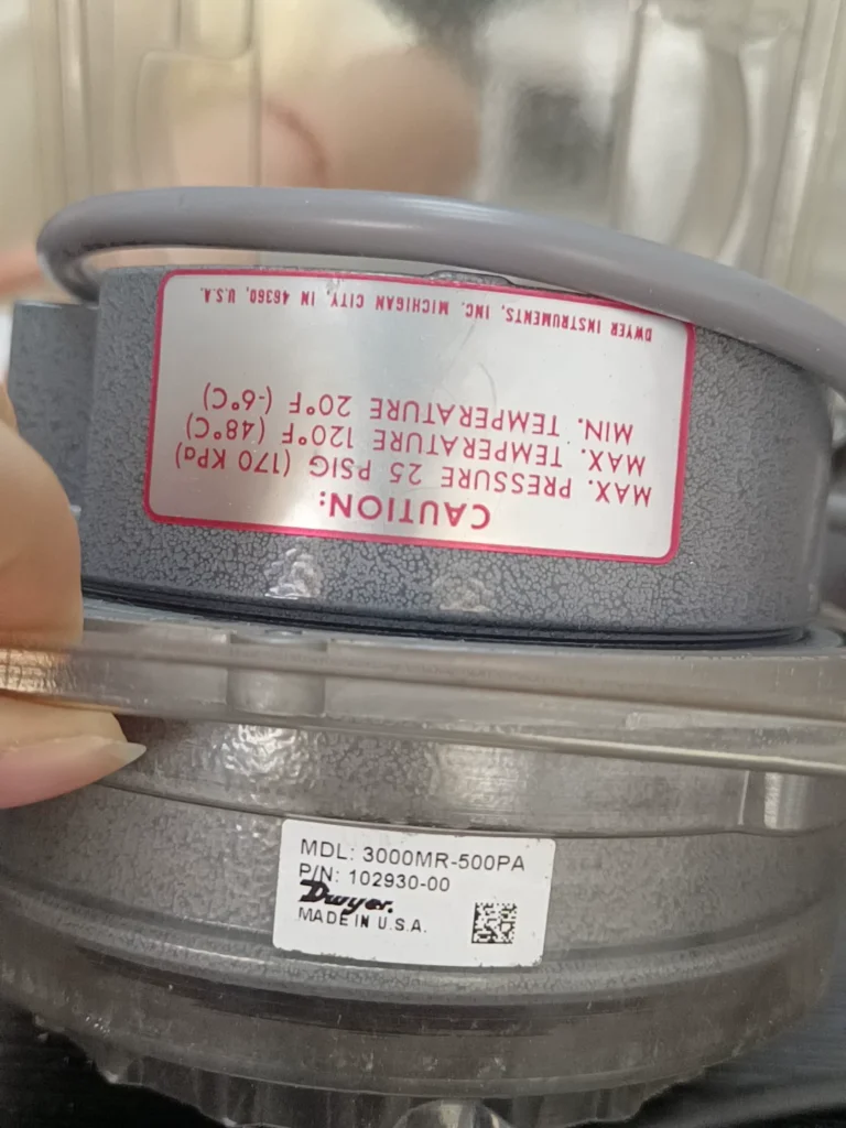 Dwyer 3000MR-500PA Differential Pressure Gauge