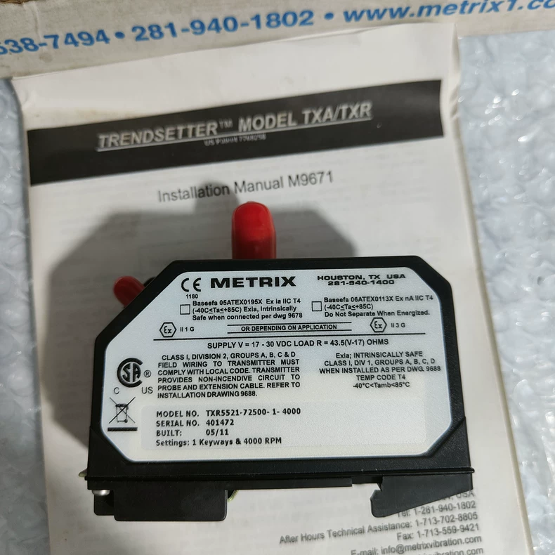 Metrix TXA/TXR Vibration Sensor thumbnail