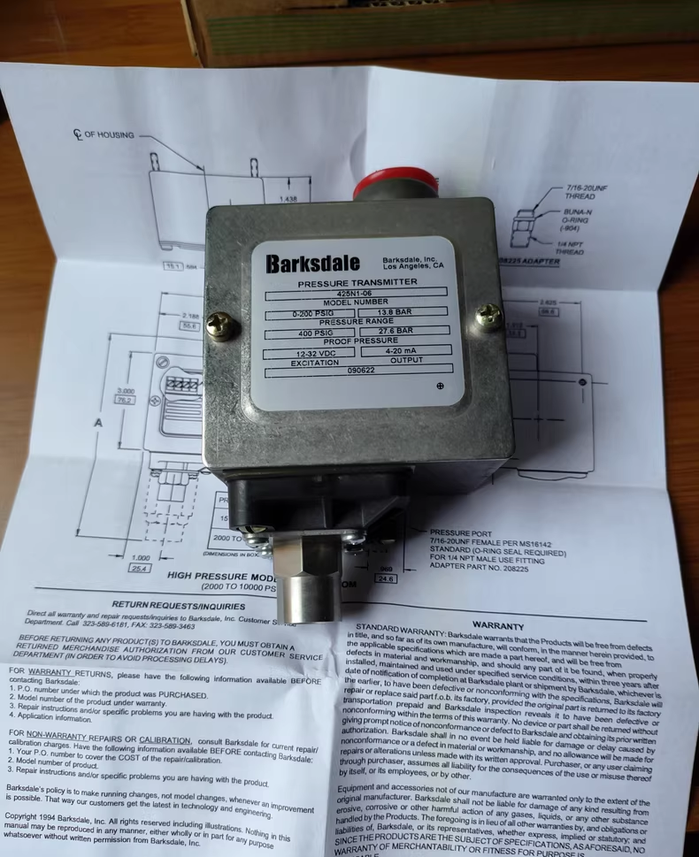 Barksdale 425N1-06 Pressure Transducer