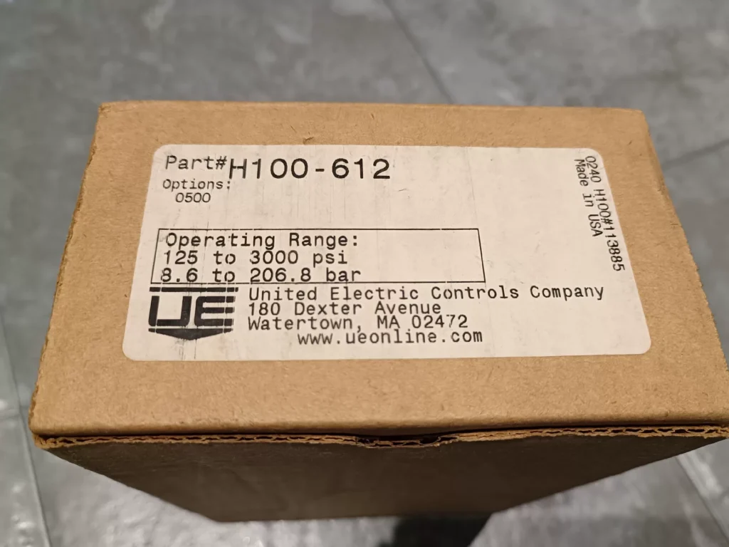 United Electric Controls H100-612 Pressure Switch