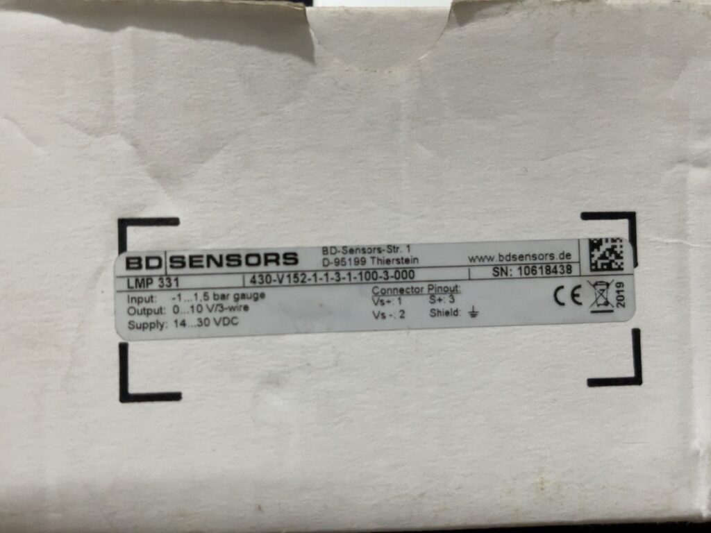 BD SENSORS 430-V152-1-1-3-1-100-3-000 Pressure Sensor thumbnail
