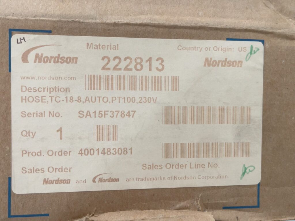 Nordson TC-18-8-Pt100 Heated Hose thumbnail