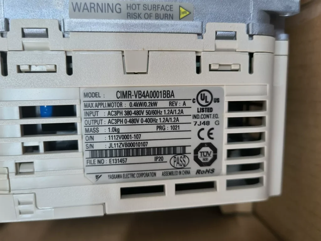 Yaskawa CIMR-VB4A0001BBA Variable Frequency Drive thumbnail
