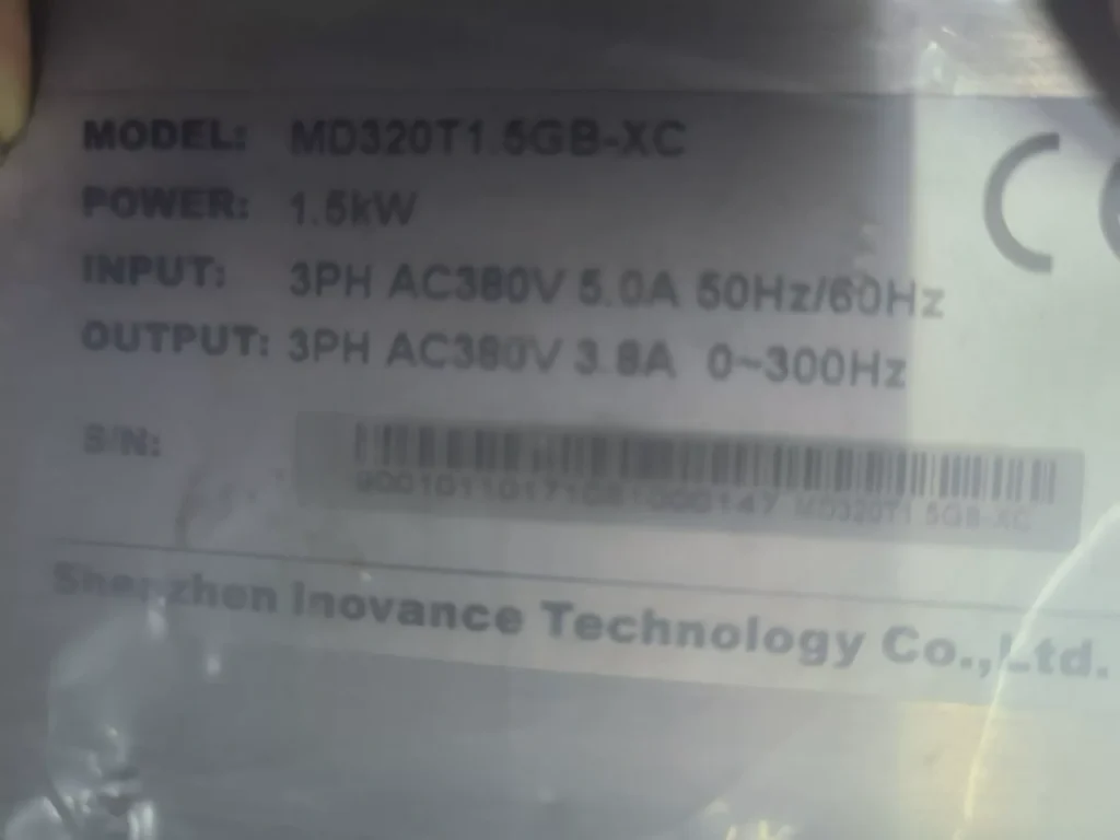 Inovance MD320T1.5GB-XC Variable Frequency Drive thumbnail