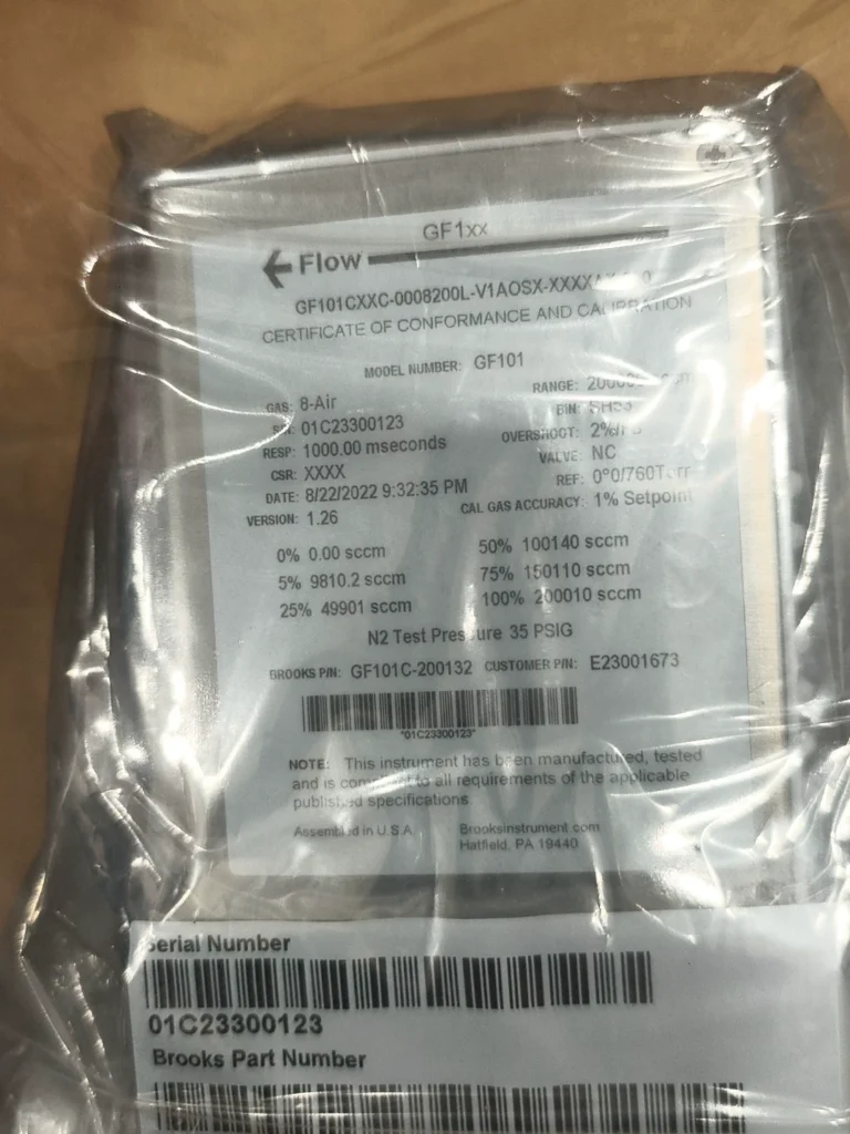 Brooks GF101 Mass Flow Controller