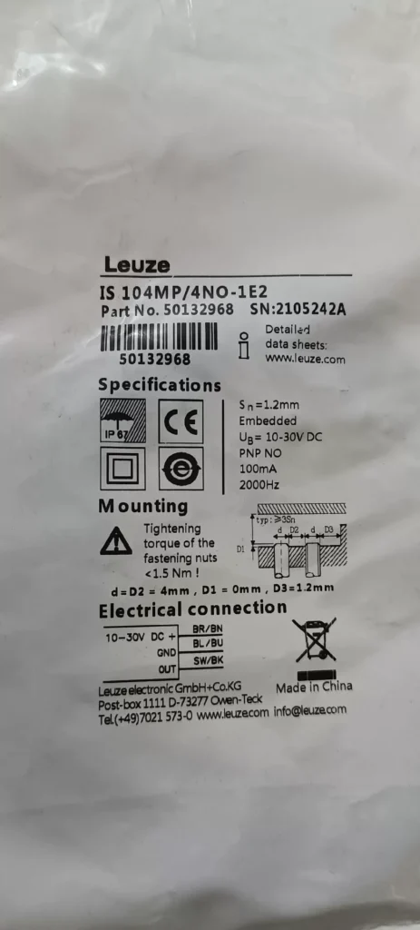 Leuze IS 104MP/4NO-1E2 Proximity Sensor thumbnail