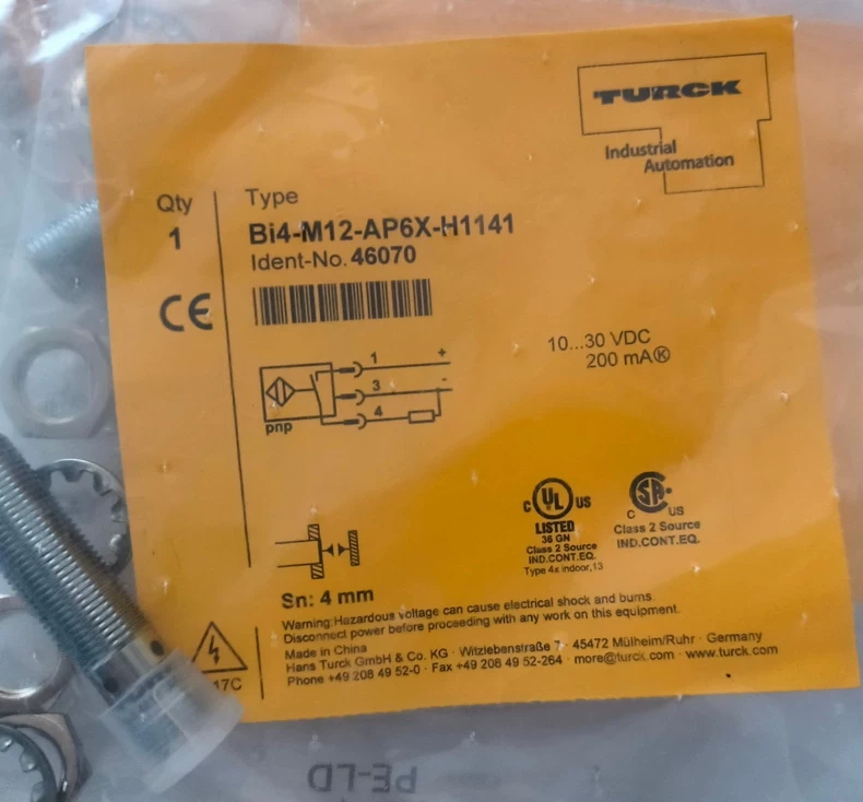 TURCK Proximity Sensor BI4-M12-AP6X-H1141 thumbnail
