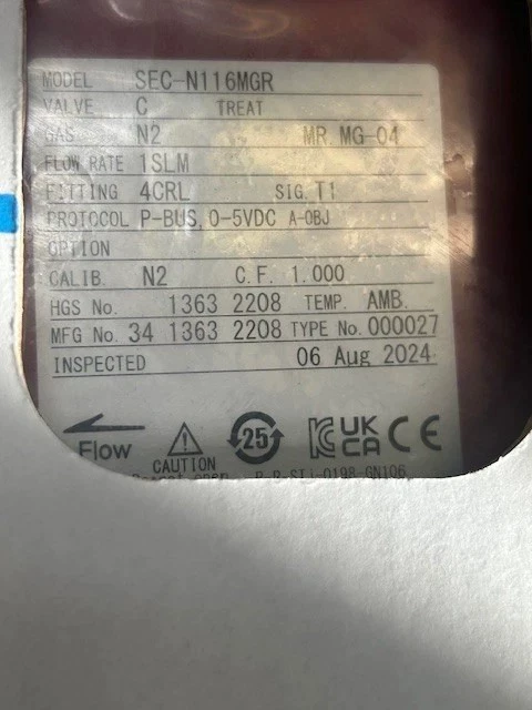 HORIBA STEC SEC-N116MGR Mass Flow Controller