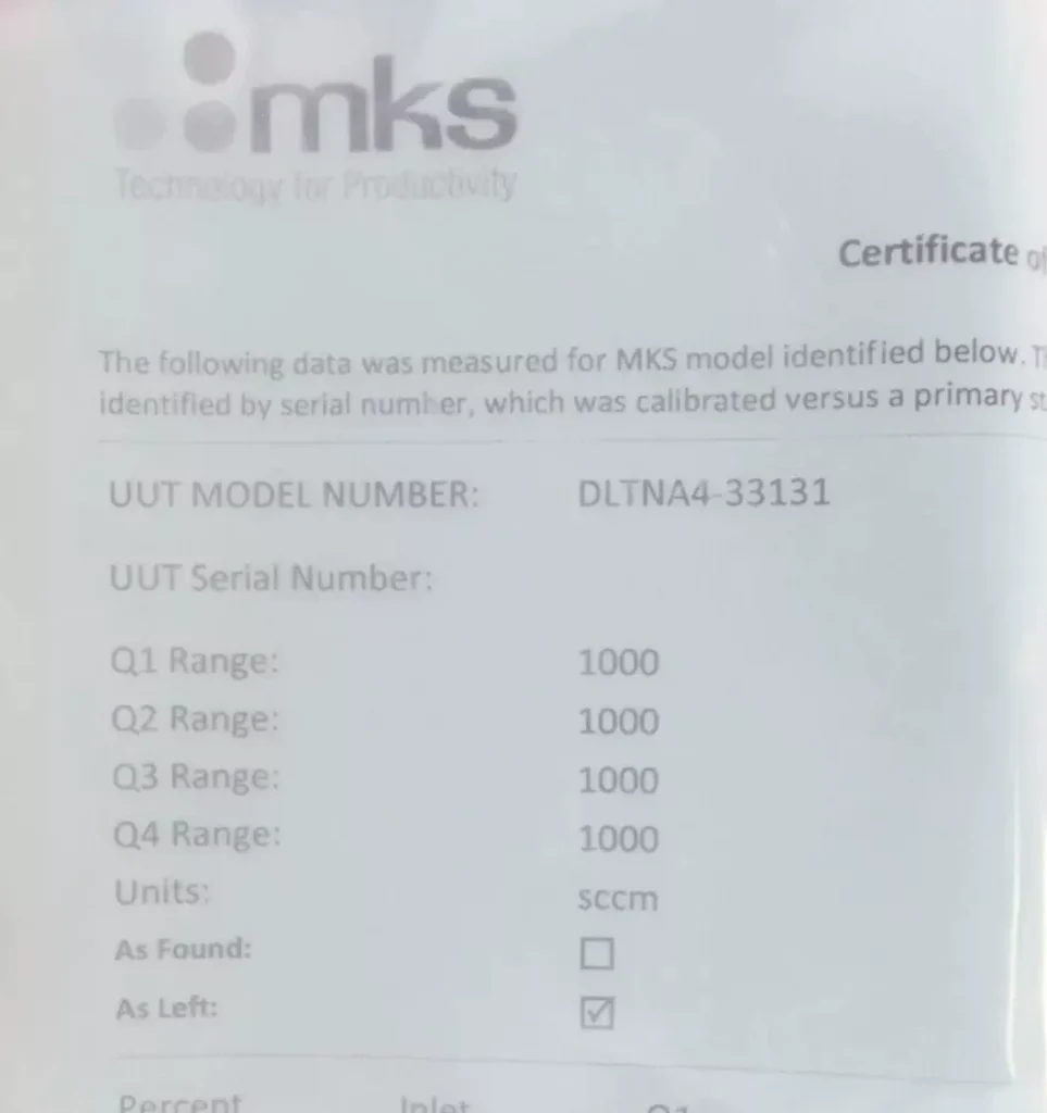MKS Instruments DLTNA4-33131 Mass Flow Controller thumbnail