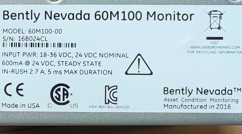 Bently Nevada 60M100-00 Vibration Sensor thumbnail