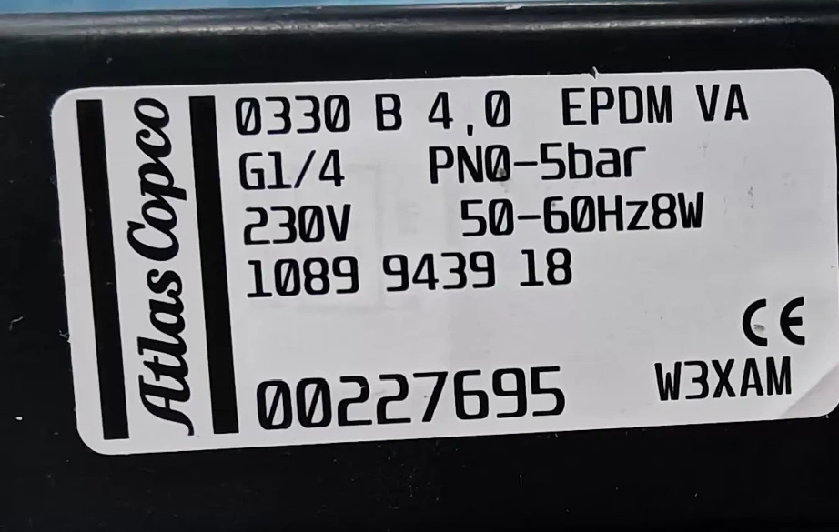 Atlas Copco 1089943918 Solenoid Valve thumbnail