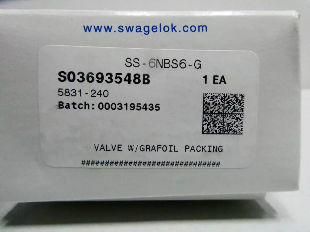 Swagelok SS-6NBS6-G Valve thumbnail
