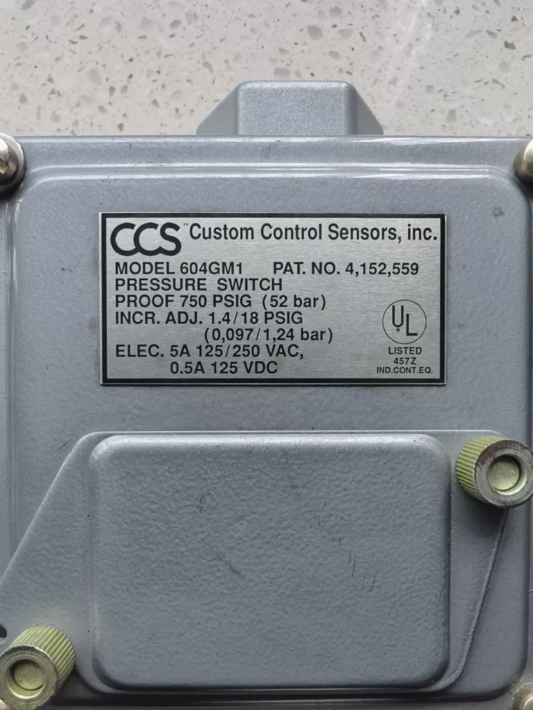 CCS Controls 604GM1 Pressure Switch thumbnail