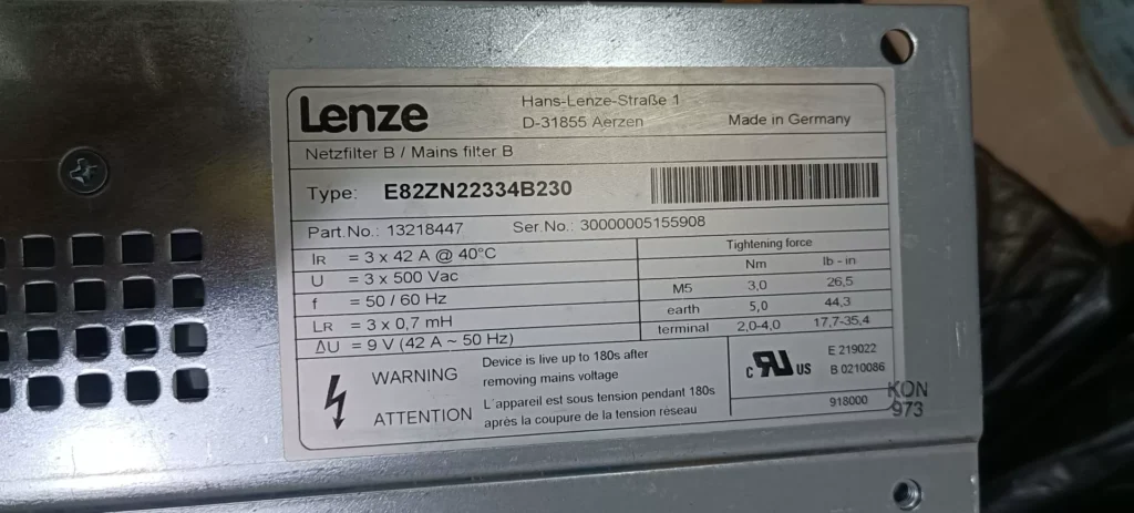 Lenze E82ZN22334B230 Power Supply thumbnail