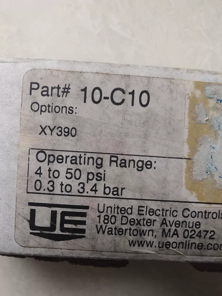 United Electric Controls 10-C10 Pressure Switch