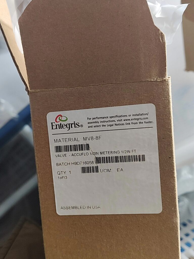 Entegris MV8-8F Pneumatic Valve