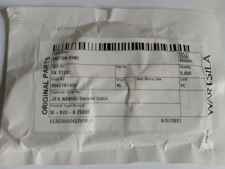 Wartsila SX27292 Piston Ring
