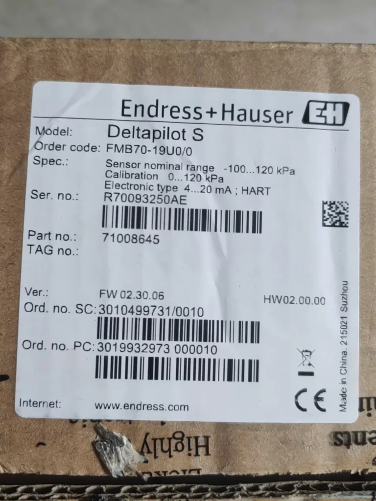 Endress+Hauser FMB70-19U0/0 Sensor