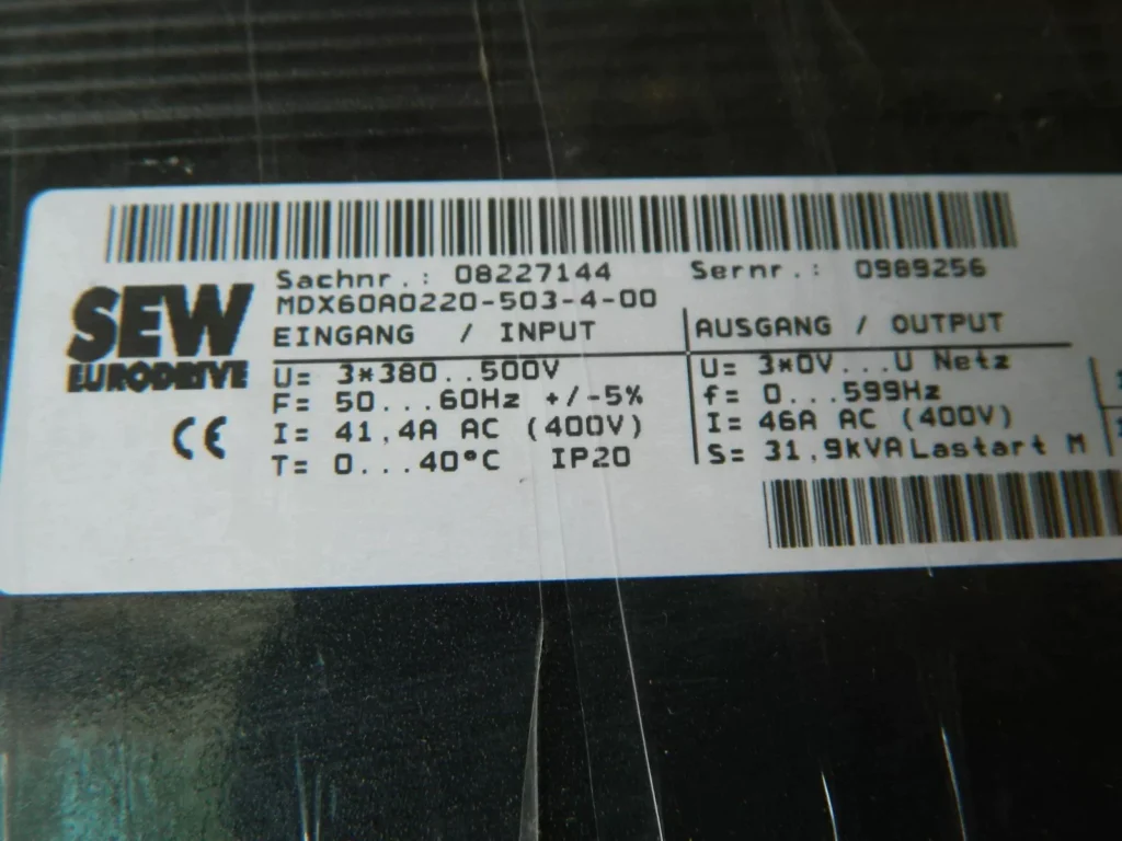 SEW MDX60A0220-503-4-00 Servo Drive thumbnail