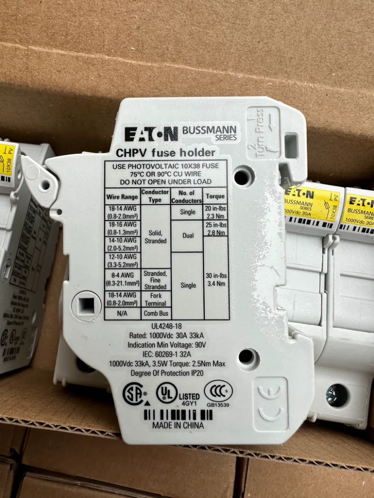 Bussmann CHPV1U Photovoltaic Fuse Holder
