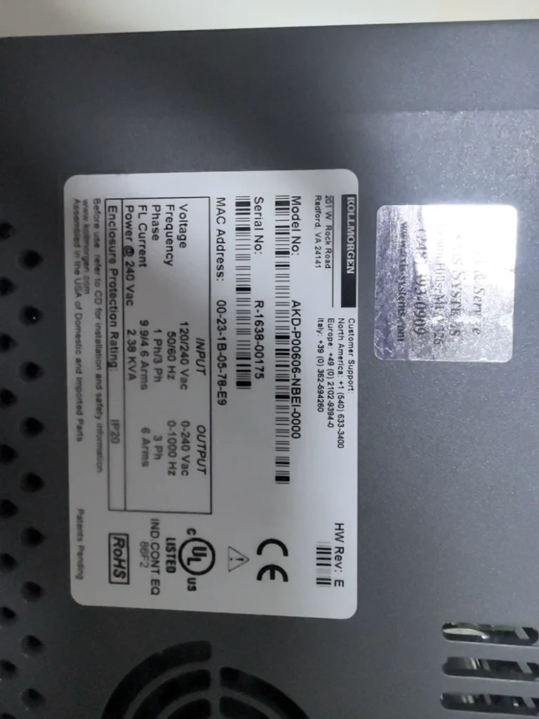 KOLLMORGEN AKD-P00606-NBEI-0000 Servo Drive thumbnail