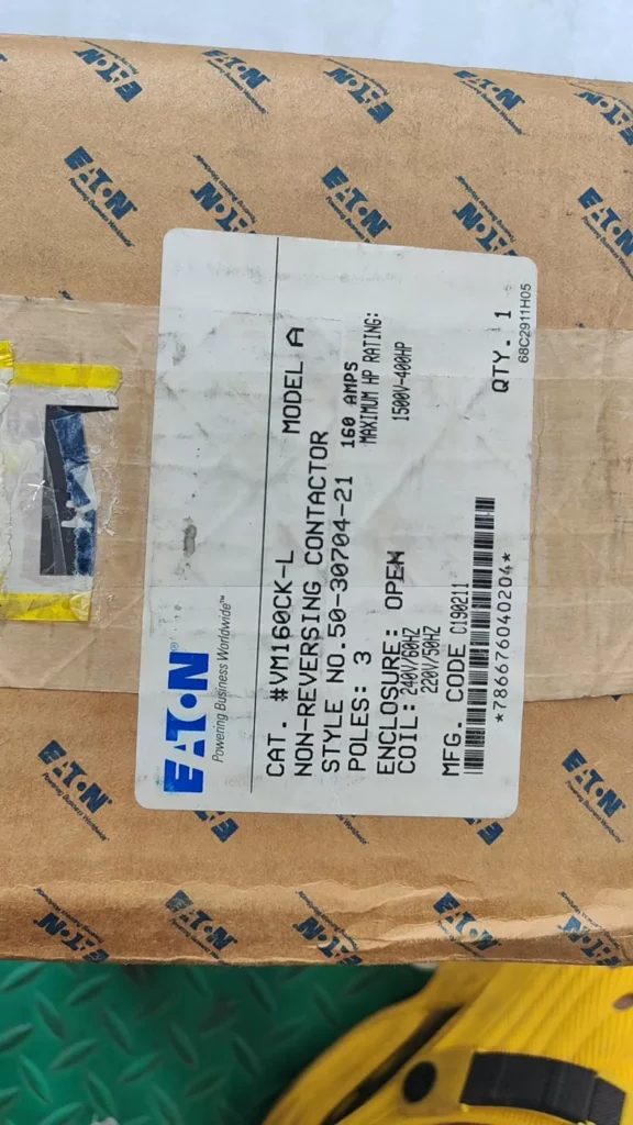 Eaton VM160CK-L Mining Rated Non-Reversing Vacuum Contactor