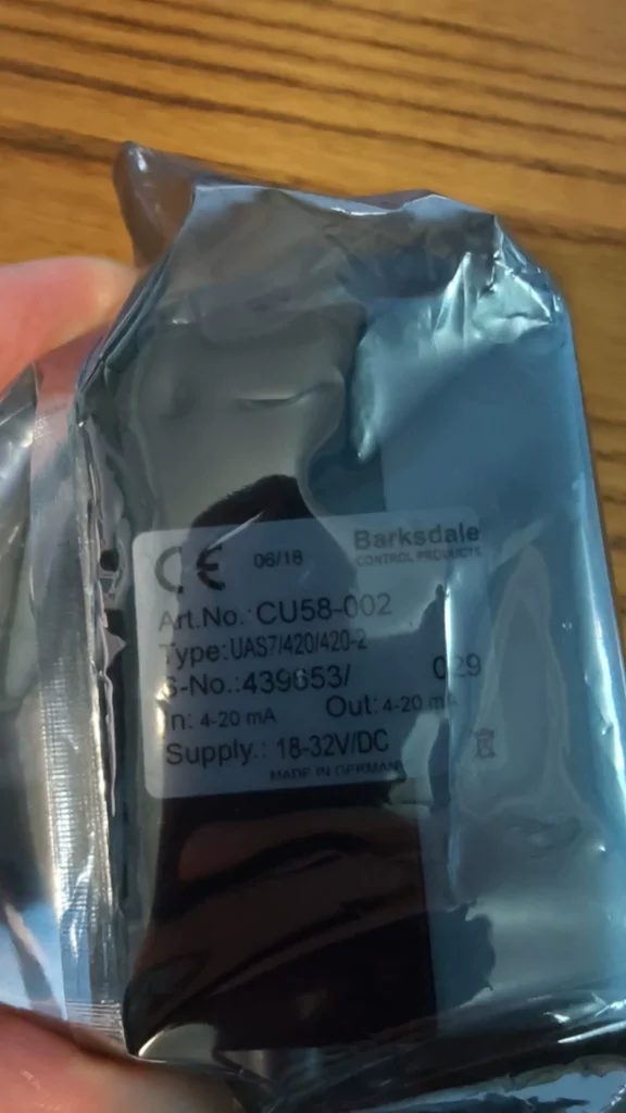 Barksdale CU58-002 UAS7/420/420-2 Pressure Controller and Sensor thumbnail