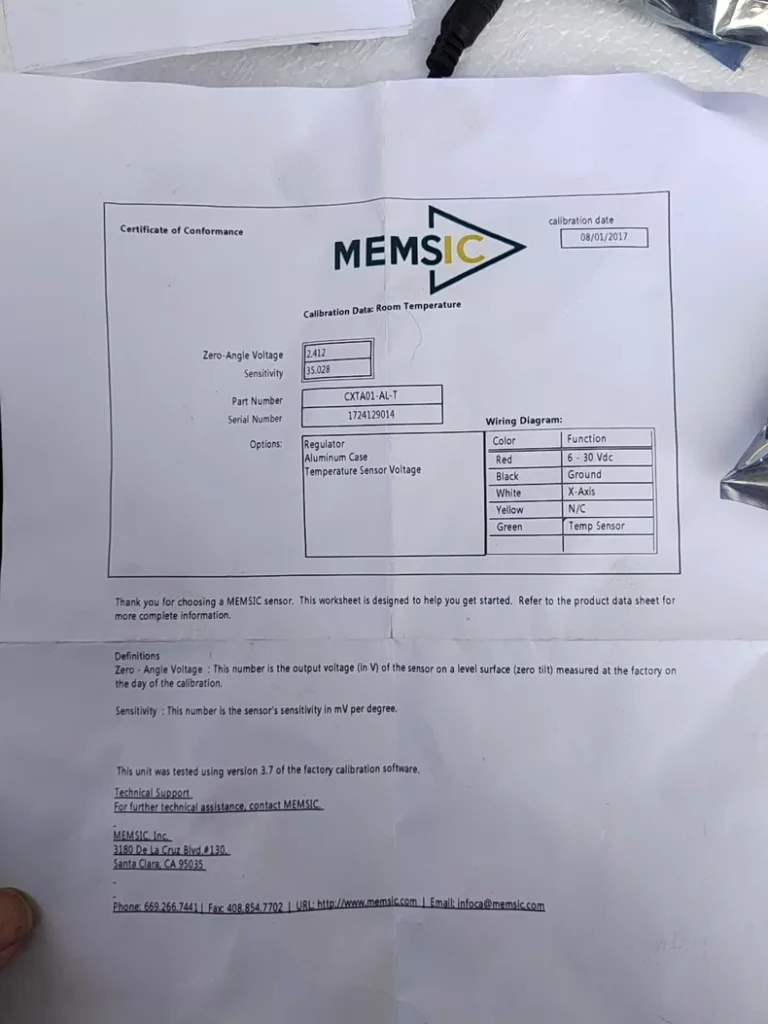 MEMSlC CXTA01-AL-T analog tilt sensor thumbnail