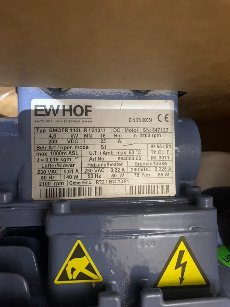 EWHOF GMOFR 112 L-R/S1311 864003-50 DC Motor