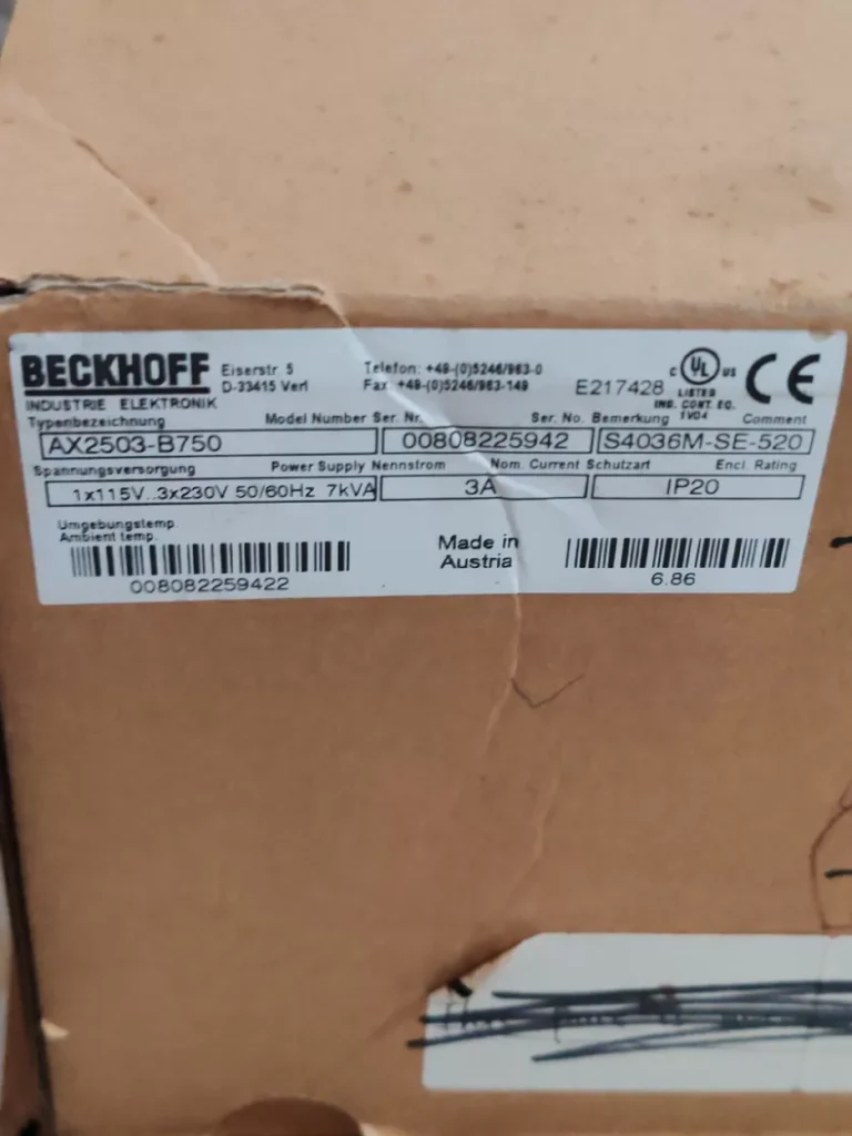 BECKHOFF AX2503-B750 Servo Drive thumbnail